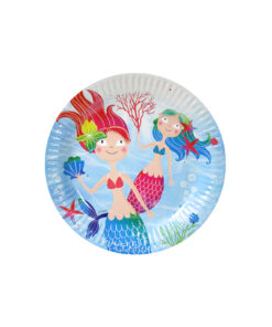 Paper plates with mermaid design in diameter of 23cm and coming in pack of 12