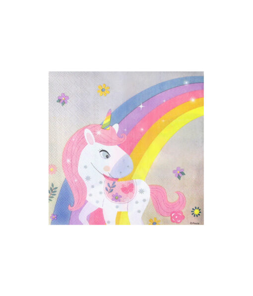 Paper napkins with unicorn design coming in pack of 20