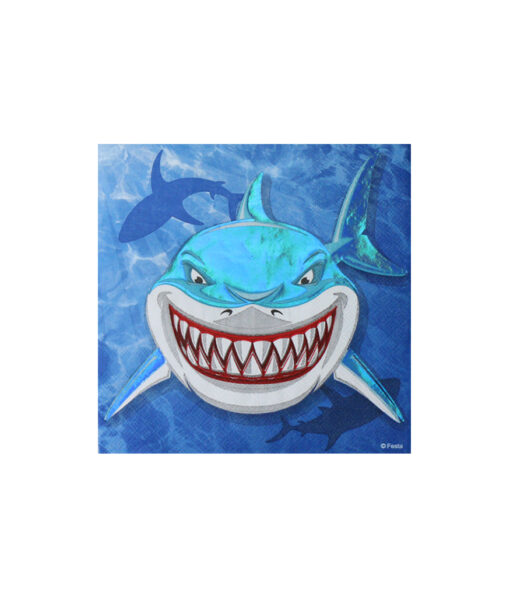 Paper napkins with iridescent shark design coming in pack of 20