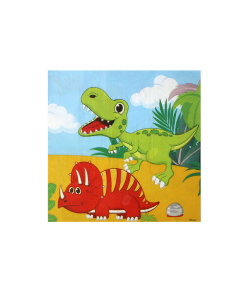 Paper napkins with dinosaur design coming in pack of 20