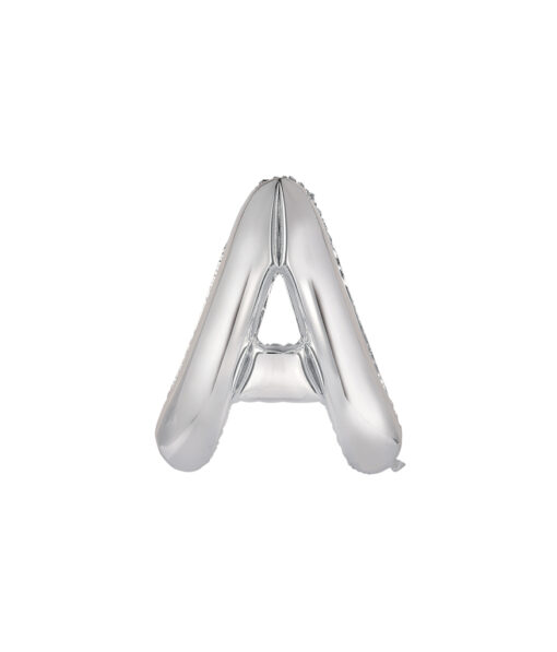Silver foil balloon in letter "A" design