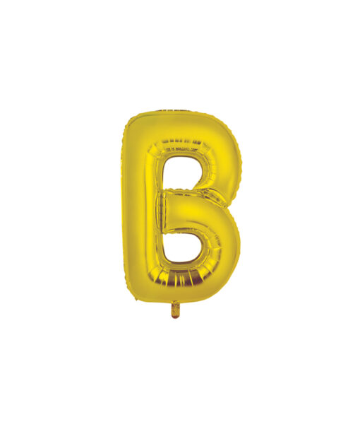 Gold foil balloon in letter "B" design