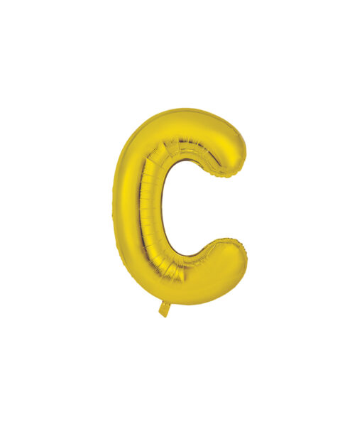 Gold foil balloon in letter "C" design