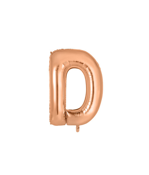 Rose gold foil balloon in letter "D" design