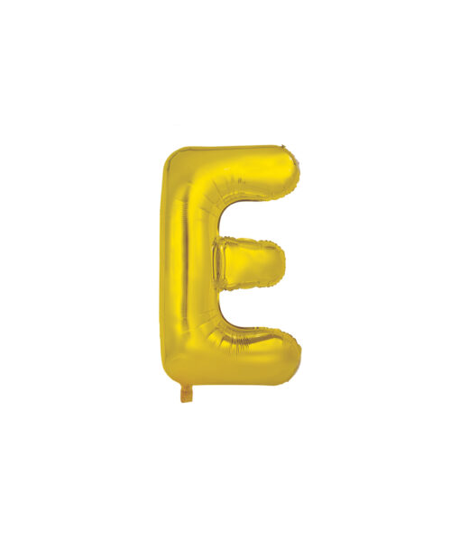 Gold foil balloon in letter "E" design