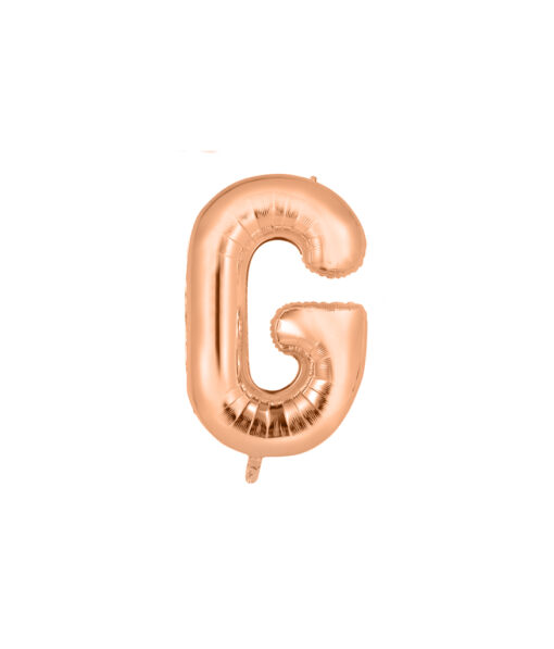 Rose gold foil balloon in letter "G" design