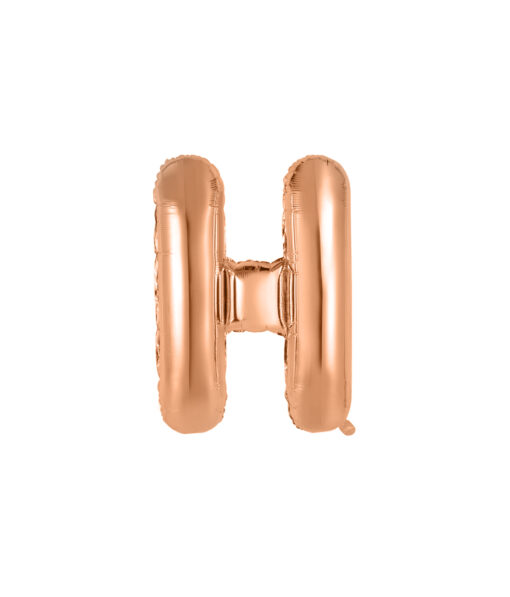 Rose gold foil balloon in letter "H" design