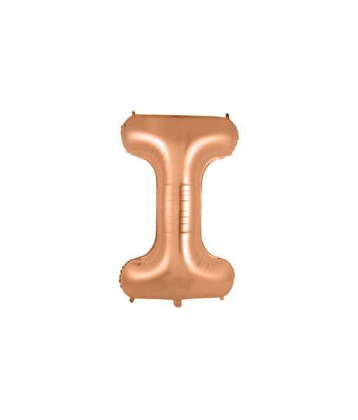 Rose gold foil balloon in letter "I" design