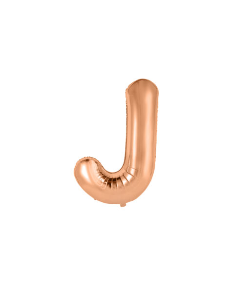 Rose gold foil balloon in letter "J" design