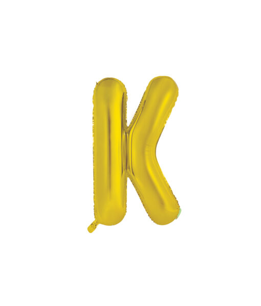 Gold foil balloon in letter "K" design