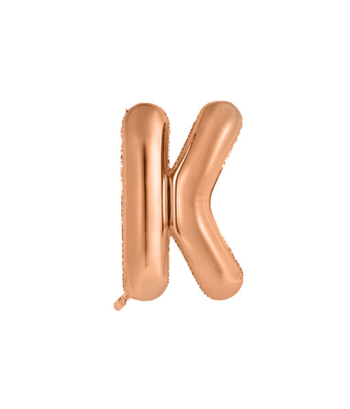 Rose gold foil balloon in letter "K" design