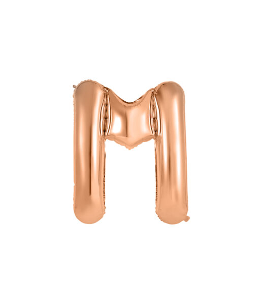 Rose gold foil balloon in letter "M" design