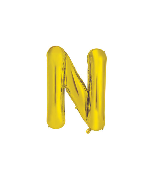 Gold foil balloon in letter "N" design