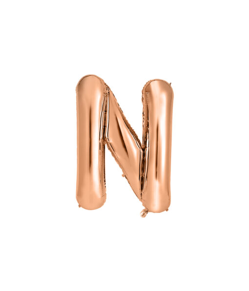 Rose gold foil balloon in letter "N" design