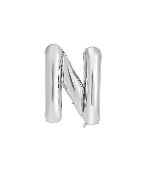 Silver foil balloon in letter "N" design