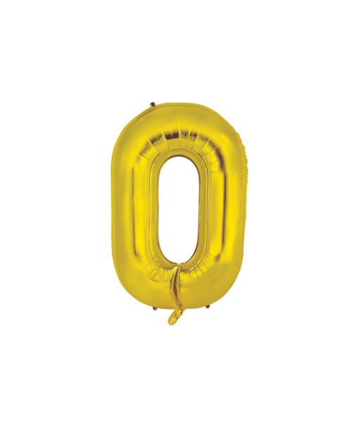 Gold foil balloon in letter "O" design