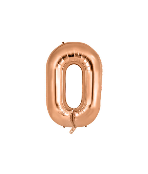 Rose gold foil balloon in letter "O" design