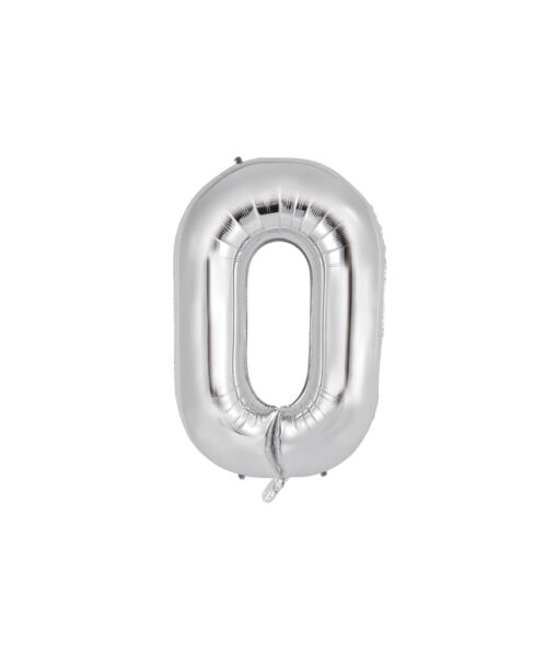 Silver foil balloon in letter "O" design