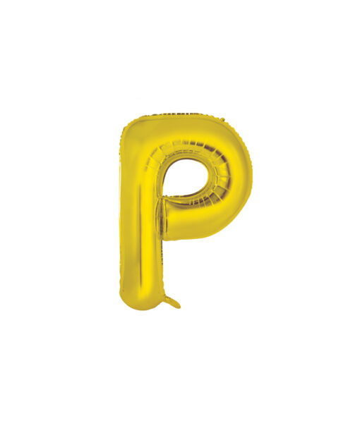 Gold foil balloon in letter "P" design