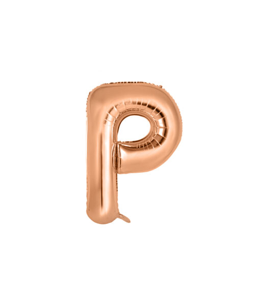 Rose gold foil balloon in letter "P" design