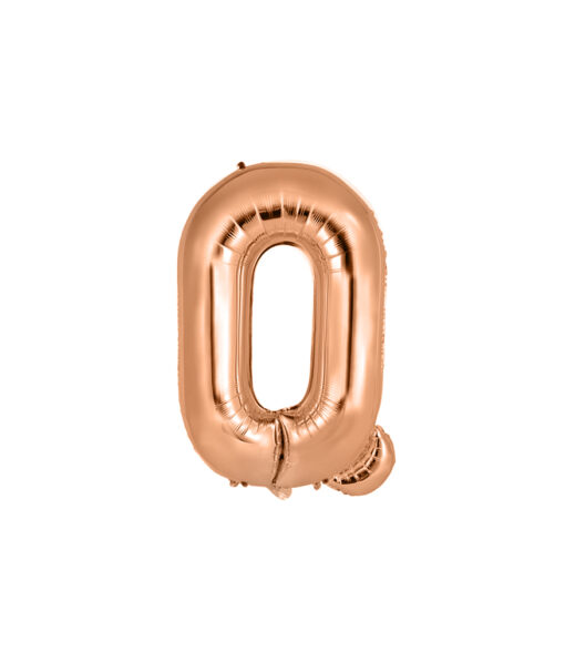 Rose gold foil balloon in letter "Q" design