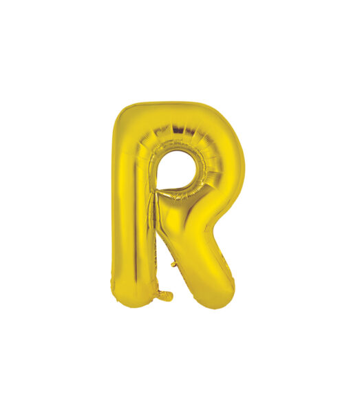 Gold foil balloon in letter "R" design