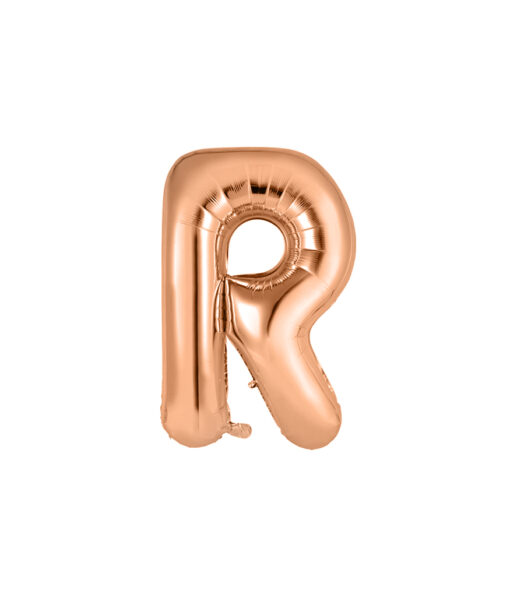 Rose gold foil balloon in letter "R" design