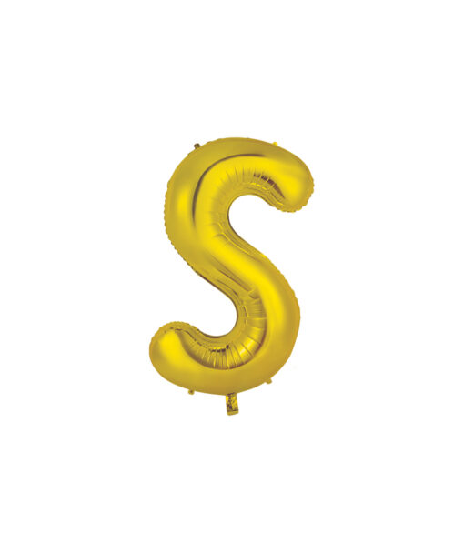 Gold foil balloon in letter "S" design