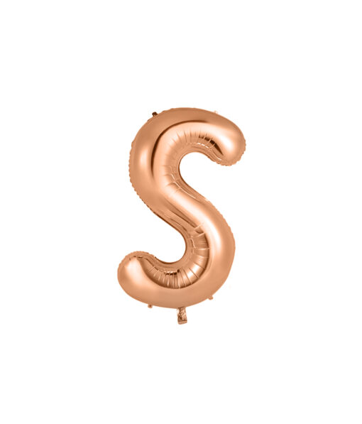 Rose gold foil balloon in letter "S" design