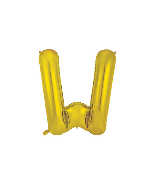 Gold foil balloon in letter "W" design