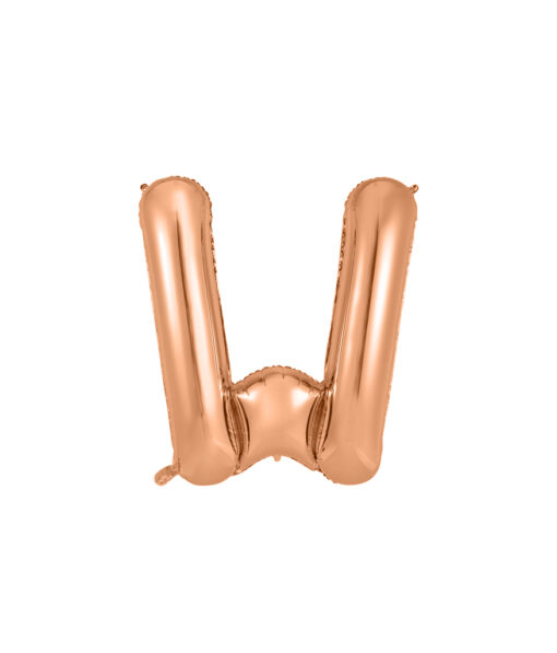 Rose gold foil balloon in letter "W" design