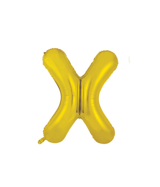 Gold foil balloon in letter "X" design