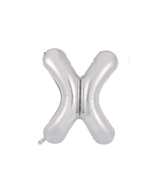 Silver foil balloon in letter "X" design