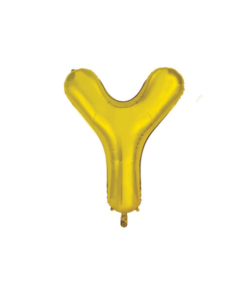 Gold foil balloon in letter "Y" design