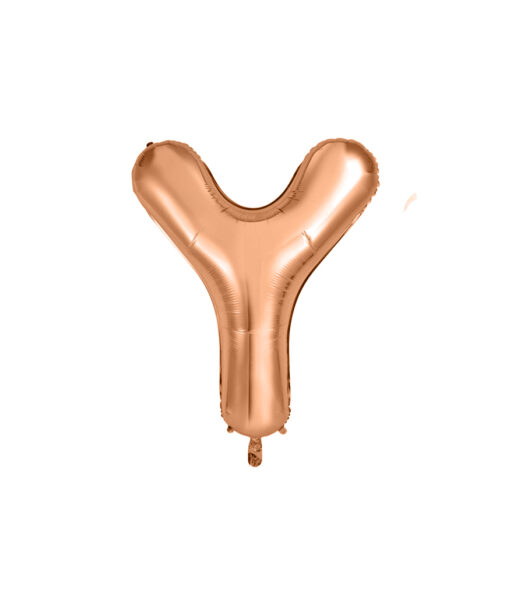 Rose gold foil balloon in letter "Y" design