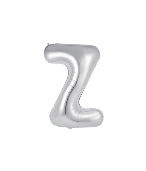 Silver foil balloon in letter "Z" design