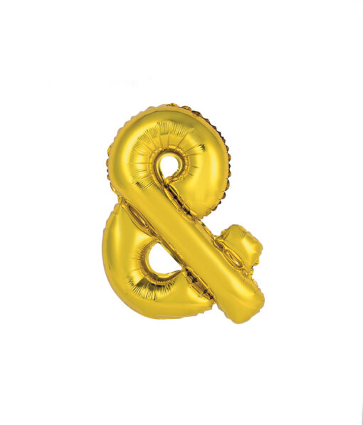 Gold foil balloon in symbol "&" design