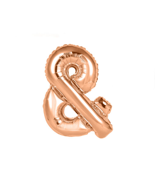 Rose gold foil balloon in symbol "&" design