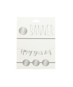 Silver Happy Birthday Banner