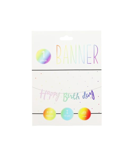 Rainbow Happy Birthday Banner