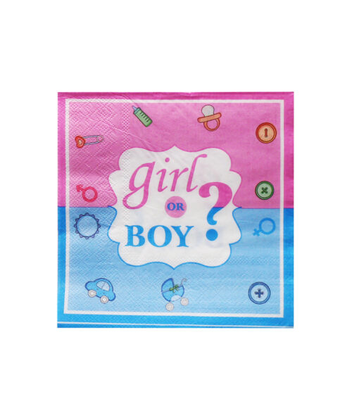 Boy or girl large paper nakins in pink and blue colour coming in pack of 20