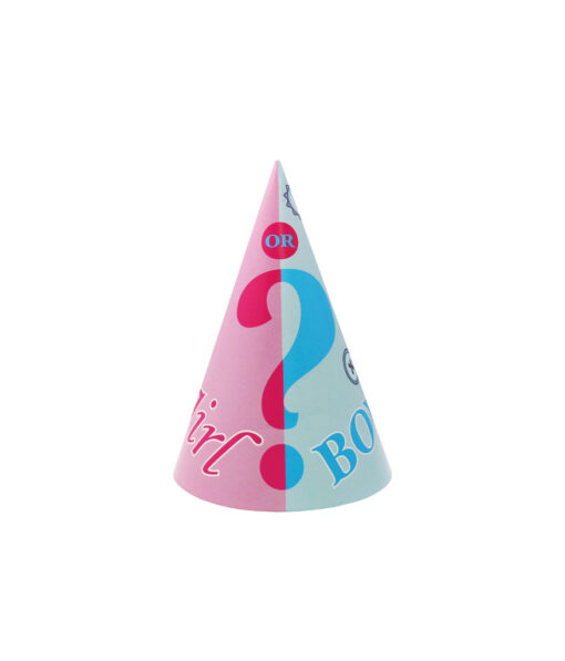 Boy or girl paper party hats in pink and blue colour coming in pack of 10