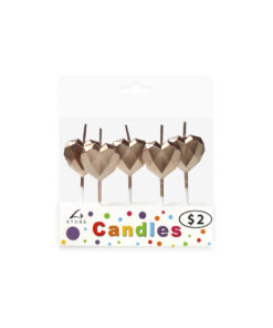 Rose gold diamond heart pick candles coming in pack of 5