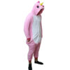 Pink unicorn onesie with yellow horn and hot pink tail