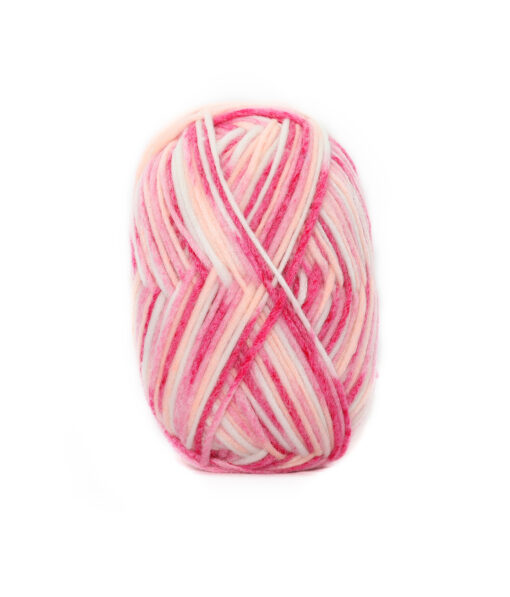 Pink & White Mix Space Dye Yarn 100g