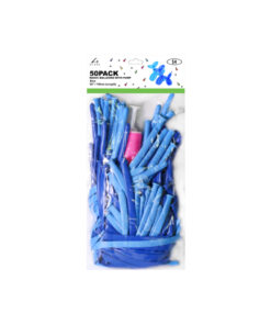 Mixed blue colour magic modelling balloons with pump in length of 150cm and coming in pack of 50