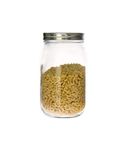 Glass storage jar with silver tin lid in capacity of 1400ml