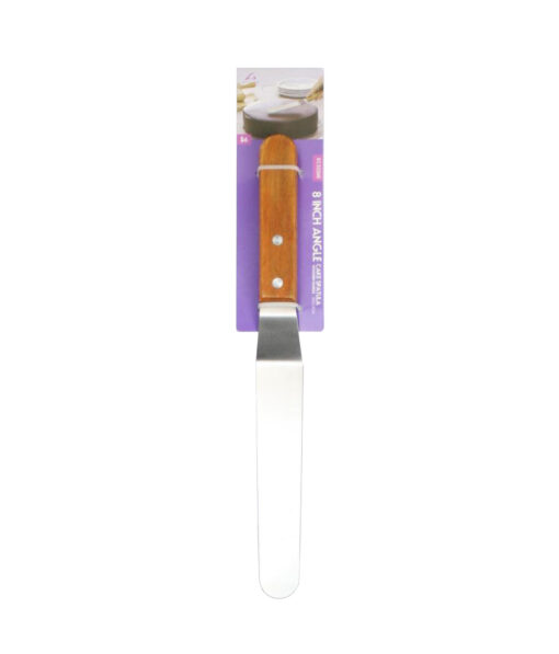 Angle Cake Spatula With Wooden Handle in length of 8in