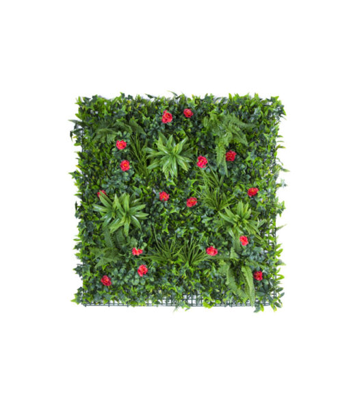 Artificial plastic leaf mat in size of 100cm x 100cm