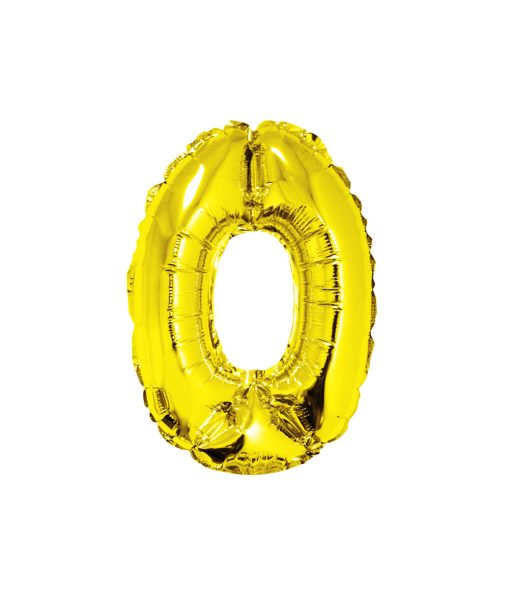 Gold Air Fill Number 0 Balloon